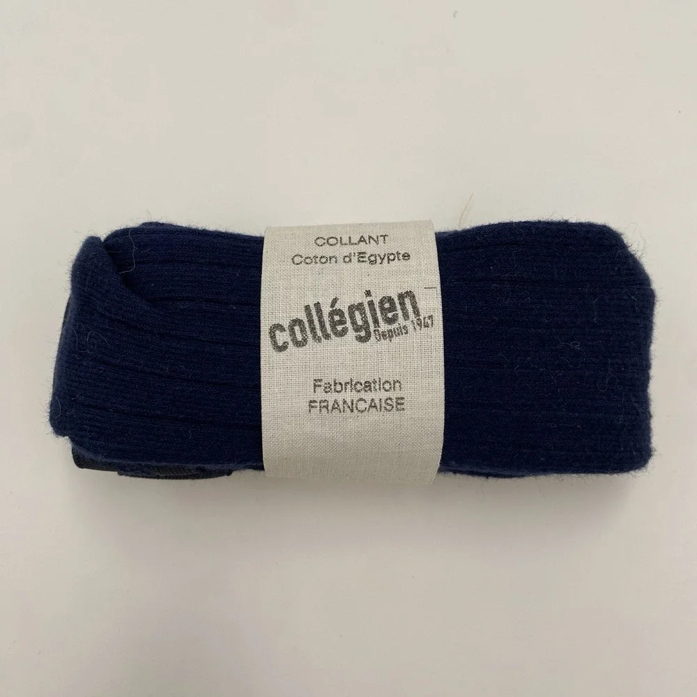 Collegien Baby‎ Girl Louise Ribbed Tights Navy Blue 6M